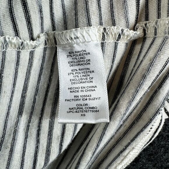 Derek Lam for Design Nation Top Women's Extra Small Ivory Gray Striped Dolman - Picture 7 of 7